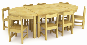 Chaises et tables d'école maternelle <span class=keywords><strong>en</strong></span> <span class=keywords><strong>bois</strong></span> ignifuges / 6 places Meubles <span class=keywords><strong>en</strong></span> <span class=keywords><strong>bois</strong></span> pour enfants / Table d'étude carrée pour enfants QX-196E - Product Image 2
