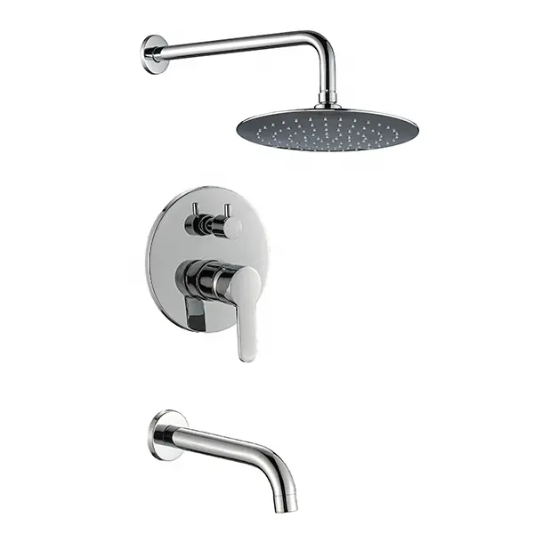 Rainfall Head Handheld Shower Brass Wall Mounted Hidden Concealed Bathroom Bath Shower Mixer Set