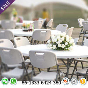 Venta directa de fábrica de jardín, restaurante Cafe blanco redondo plegable Picnic de mesa de plástico al aire libre - Product Image 5
