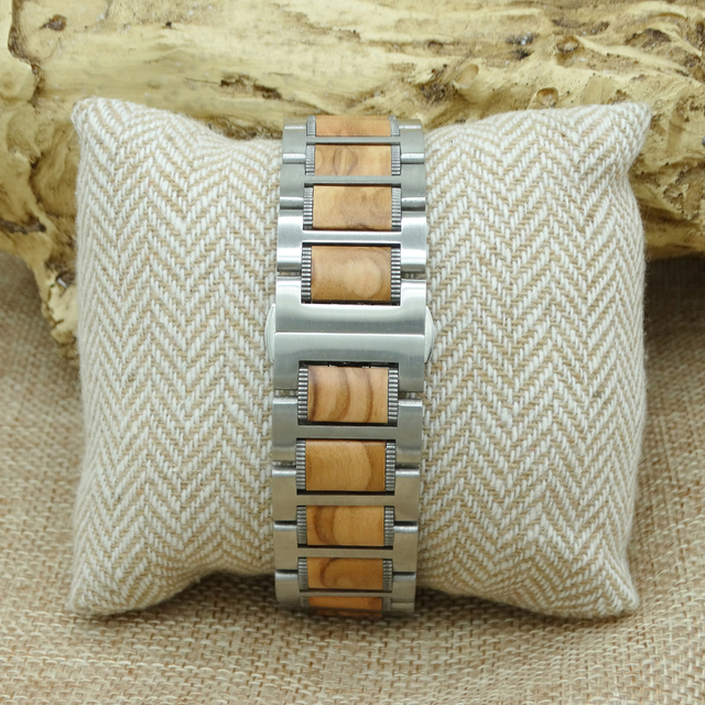 Wholesale Solid Wood Watch Band Compatible for Apple Watch 38 / 42mm Quick Release Replacement Strap