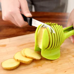 Quiki Plastic Potato Slicer Tomato Cutter Tool Shreadders Lemon Cutting Holder Cooking Tools
