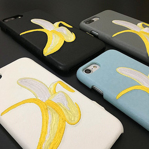 Moda Venta caliente Cruz puntada del bordado del plátano caja del teléfono celular para el iPhone 8 8 más 7 7 más 6 6 Más - Product Image 2
