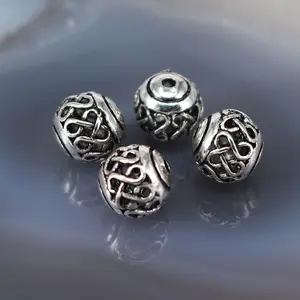 S1581 Sterling Silver Jewelry Spacer Beads,Tribe Silver Round Ball Beads
