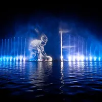 outdoor decorative projection movie fountain water screen for projector laser light show fountain