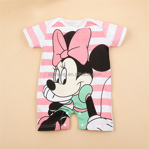venta Caliente ropa de dormir de algodón moda mameluco del bebé con <span class=keywords><strong>mickey</strong></span> manga corta <span class=keywords><strong>mickey</strong></span> mameluco del bebé para newbron - Product Image 3