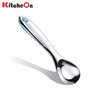 Hot Sale Metal Ice Cream Scooper mit blauem rutsch festem Griff