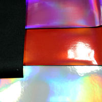Regenbogen Irisierendes Glänzendes Kunstleder aus PU/PVC als Meterware für die Herstellung von Handtaschen, Taschen und Geldbörsen