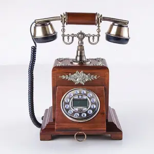 老式木制电话古董电话无绳