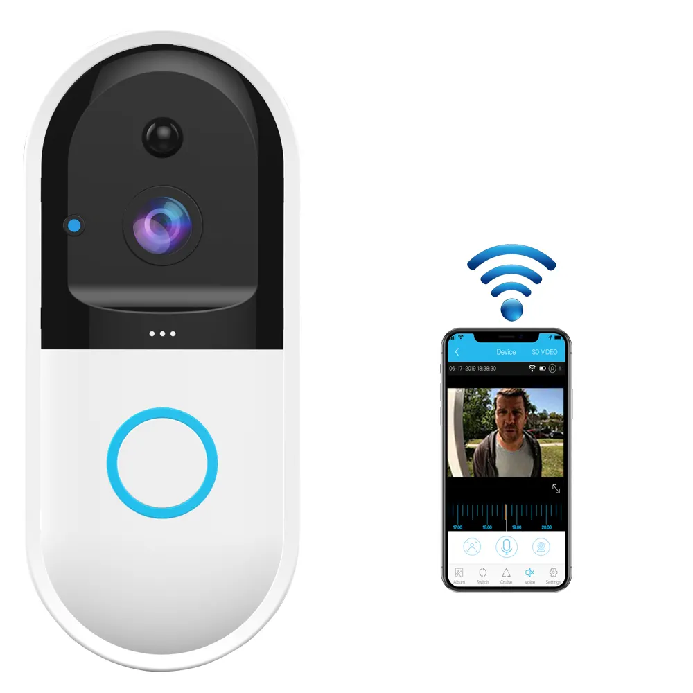 Manufacturers Supply Smart WiFi Video Doorbell Camera Visual IntercomとNightビジョンIP Door Bell