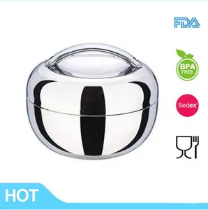 New arrival apple shape double wall stainless steel vacuum soup pot