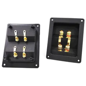 audio 4 weg terminal Suppliers-4-Way Speaker Box Terminal Cup Connector Plate Home Car Stereo 4-Way Speaker Terminal Square Speaker Spring Terminal