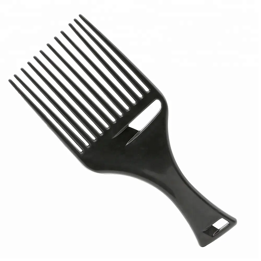 Wide Tooth Carbon Fork Styling Comb Hairdressing Accessories Plastic Afro Hair Pick For Hairdressers