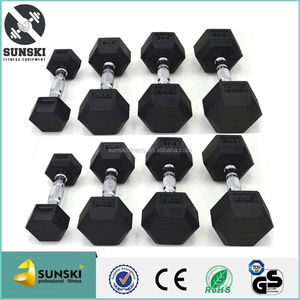 <span class=keywords><strong>Hex</strong></span> haltère ensemble/en caoutchouc enduit Crossfit Caoutchouc <span class=keywords><strong>Hex</strong></span> Haltère - Product Image 2