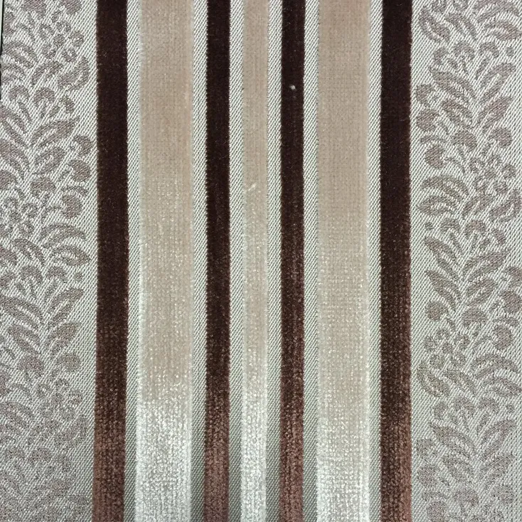 Бархатная жаккардовая широкая полосатая ткань Дубая для дивана с цветочным дизайном