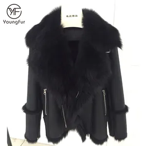 winter jacket coat double face sheepskin fur jacket leather sheepskin