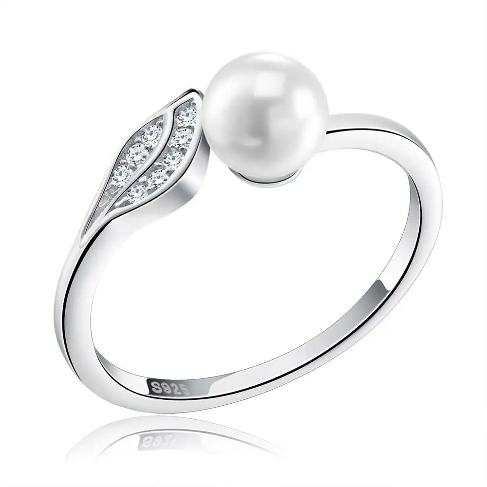 RINNTIN SR16 Neues Design Perle Sterling Silber Ring Blank Mount für Perlen Montage für feine Juweliere Frauen Geschenk