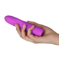 Vibrador de Silicona Impermeable con Forma de Pene, Juguete Sexual para Mujer, Gran Oferta, 5 Pulgadas, 10 Velocidades, Morado y Negro, Un Año de Garantía