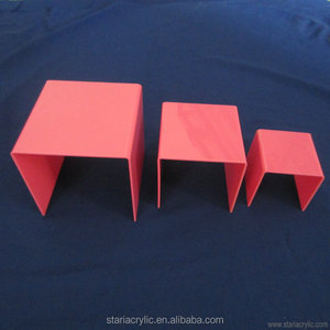 Оптовая продажа с фабрики, квадратные акриловые подставки премиум класса, розовые подставки для полки, 3 упаковки - Product Image 4