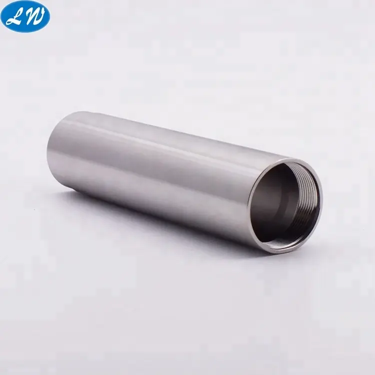 CNC turning stainless steel hollow threaded steel microphone tube parts threaded aluminum tube