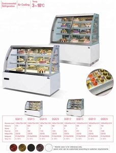 Arsenbo Thương Mại Bánh Thiết Bị Fan Hâm Mộ Làm Mát Phía Trước Mở Cửa Kính Tủ Lạnh Bánh <span class=keywords><strong>Showcase</strong></span> - Product Image 3