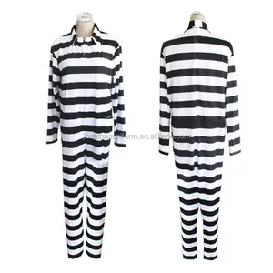 Customized Longevity One Piece Jumpsuit Prison Uniforms In White And Black