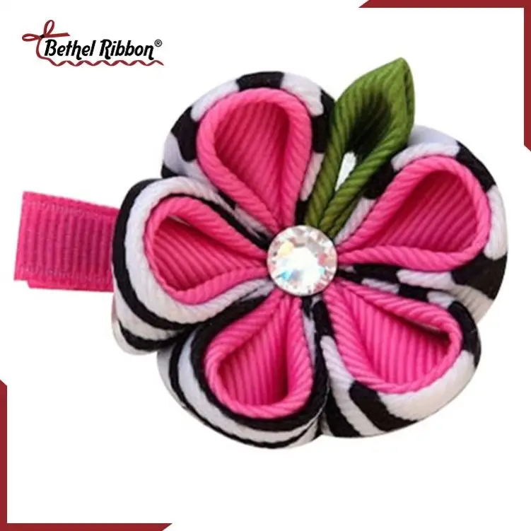 New kids twisted ribbon hair bows clips