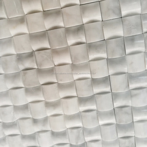 Marbre de carrare <span class=keywords><strong>blanc</strong></span> cube 3d carré mosaïque carrelage - Product Image 1