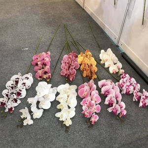 FC4004 3D การพิมพ์9หัวสัมผัสจริงยางประดิษฐ์ Phalaenopsis กล้วยไม้ดอกไม้สำหรับขาย - Product Image 1