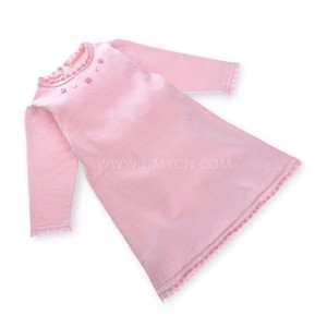 2017 Baby Girls Pink manga larga bordado moda corea del suéter hecho punto del <span class=keywords><strong>vestido</strong></span> - Product Image 3