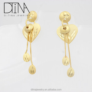 DTINA أزياء 18k مطلية بالذهب الفاخرة المصرية القلب على شكل مجوهرات الشرابة إسقاط أقراط - Product Image 3