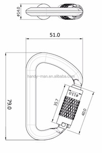 A104KTL <b>Tool</b> Swivel Carabiner Aluminum 8kN Safety Tether <b>Hook</b> - Product Image 2