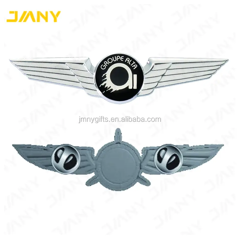 Custom Logo Metal Pilot Wings Pin Badge