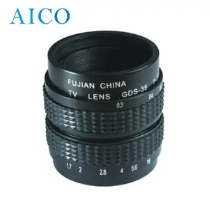 Fujian f = 35mm c montagem manual, 2/3 polegadas, foco manual 35mm f1,7 c, lente cctv para câmera de filmes