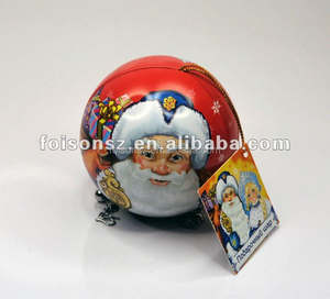 Noël décoration de la maison bonbons boule en étain boîte en métal boîtes personnalisées avec logo emballage de boîte-cadeau - Product Image 6
