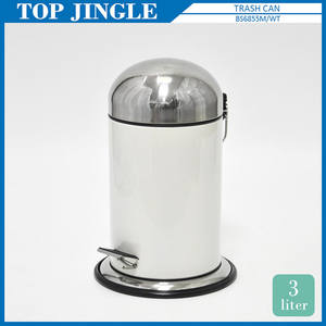 Poubelle acrylique blanc de petite taille avec couvercle en bambou, corbeille de couleur - Product Image 6