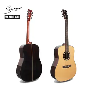 ローズウッドアコースティックギター発売中広州OEMファクトリーハイグレードD45ベストソリッドウッドバインディングギターウッドインレイギターロゼット