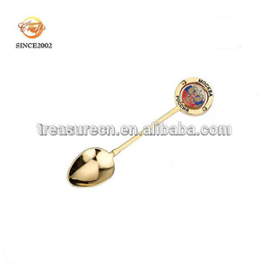 Cuillère en argent antique souvenir de collection en époxy ronde en métal personnalisée - Product Image 3