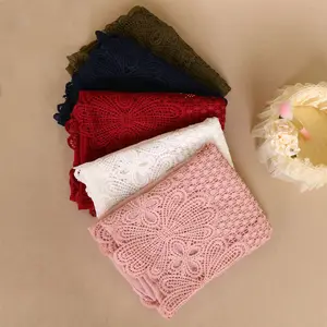 Cosum New Fashion Schal Frauen Hijab Baumwolle Spitze Kopftuch für Dame