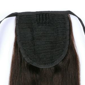 Meilleure Vente 100% Brésilien Remy Extension De Cheveux Humains Brun Foncé Queue De Cheval Extension de Cheveux - Product Image 5
