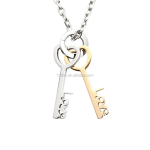 Acero inoxidable pares clave colgante de regalo en stock - Product Image 1