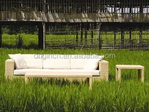 Color de luz con forma de cubo vientos estivales patio largo sofá para sentarse al aire libre fabricantes de muebles de ratán