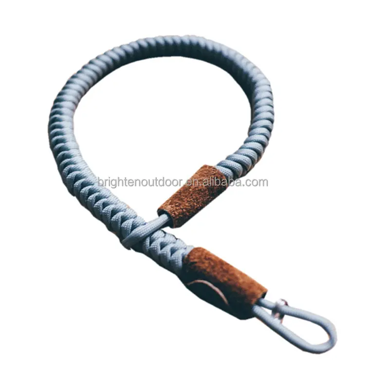 Điều Chỉnh An Toàn Tùy Chỉnh Paracord Máy Ảnh Tay Cổ Tay Dây Đeo Với Da