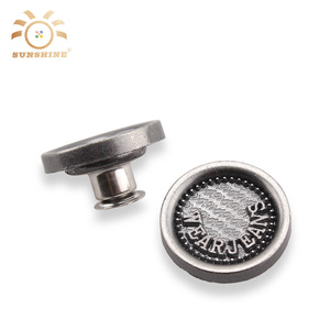 Vêtements antic argent en laiton métal tack boutons à queue pour denim jeans - Product Image 4