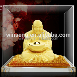 Statue de Bouddha Maitreya plaquée or 24 carats de bonne qualité à vendre - Product Image 1