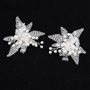 Свадебный зажим на обуви ручной работы бисер цветок аксессуары ювелирные изделия для женской обуви - Product Image 2