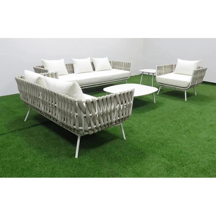 Modern Design Patio Outdoor Rattan Rope Furniture Garden Sofa Set