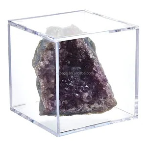 Einzigartige Glas Box Klaren Acryl Stein Display Cubes Schaufenster Für Eological Wunder