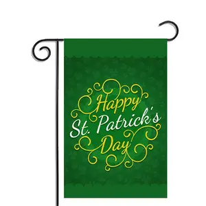 GF-0001 Party Novelties Green St.Patrick's Day Custom Garden Flag Stand Pole