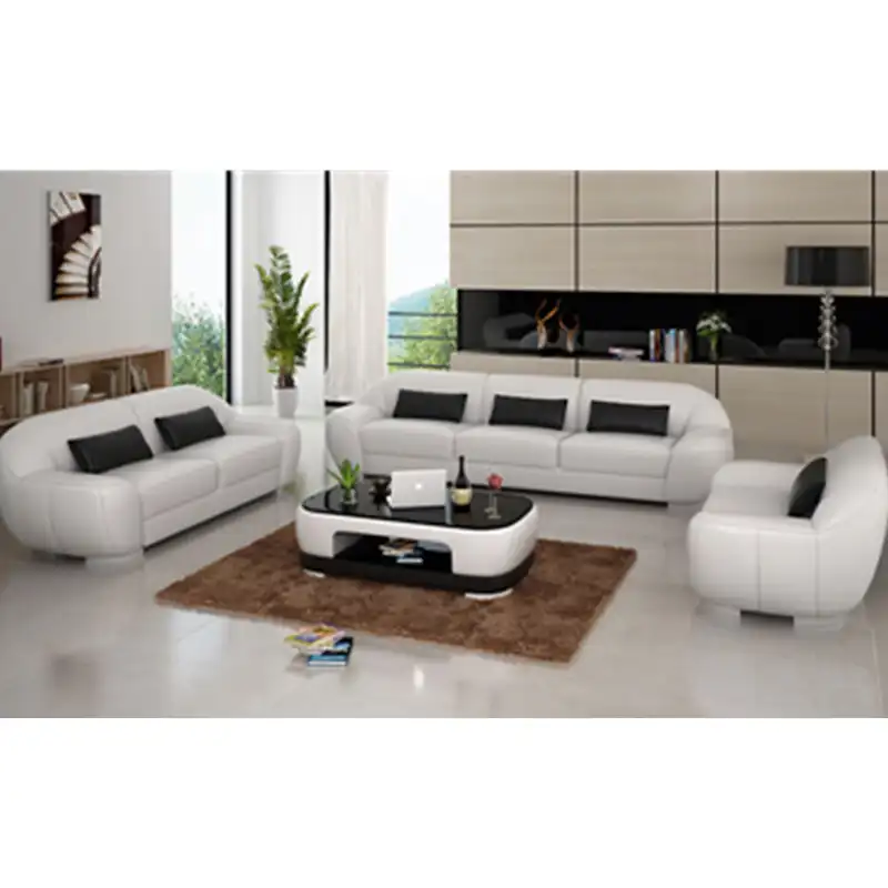 Bianco avorio 3 Pezzo In Pelle Divano Componibile divano in pelle usati