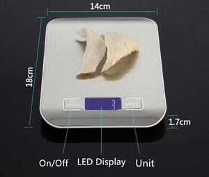 Balance de cuisine <span class=keywords><strong>Amazon</strong></span> pour aliments chauds Balance de cuisine numérique en acier inoxydable à plate-forme 11lb 5kg - Product Image 4